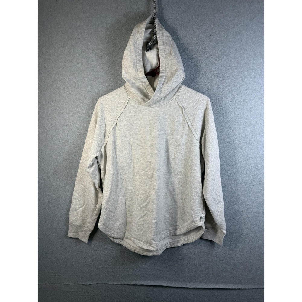 Eddie Bauer Hoodie Womens Medium Gray Pullover Fleece Raglan Crewneck Top